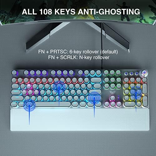 AULA F2088 Typewriter Style Mechanical Gaming Keyboard Wired, 104 Keys - Image 6