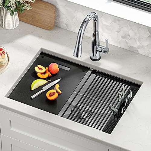DELTA FAUCET Rivet 27-Inch Workstation Kitchen Sink Undermount 16 Gauge Stainless Steel Single Bowl with WorkFlow Ledge and Chef’s Kit of 6 Accessories, 95B931-27S-SS - Image 3