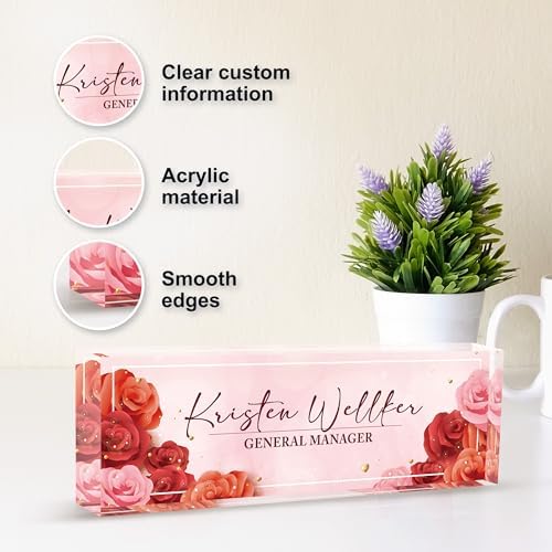 Custom Acrylic Name Plates for Desks, Personalized Office Decor - Image 3