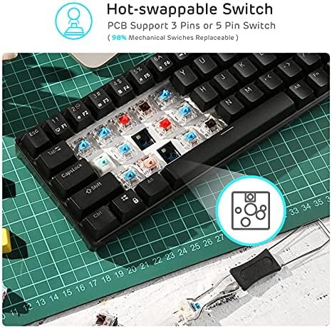 RK ROYAL KLUDGE RK68 Wireless Hot Swappable 65% Mechanical Keyboard Gaming - Image 3