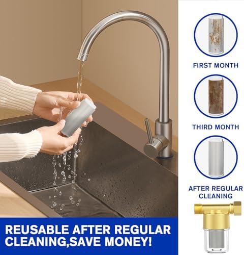 Pacify 40 Micron Brass Sediment Filter, Reusable Washer Water Filter - Image 4
