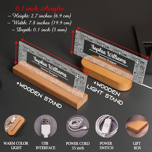Personalized LED Desk Name Plate – Custom Office Name Sign - Image 3