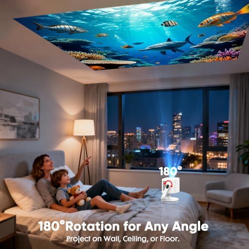 【Built-in Apps & Native 1080P】Smart Mini Projector with WiFi and Bluetooth, 4K Outdoor Movie Projector with Electric Focus & Auto Keystone, YINCODI Portable Proyector for Bedroom/Home/Celling - Image 4