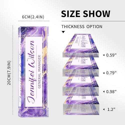 Name Plate for Desk-Personalized Name Plates for Desk-Name Plate Personalized for Office-Gifts for Teacher Boss Employee Appreciation Office Desk Decor (purple C), MYDZBJMT1009 - Image 3