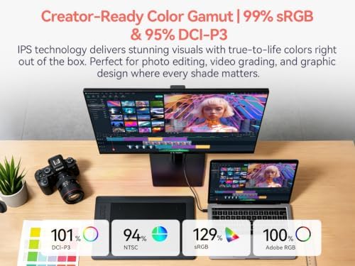 CUNPU 27" USBC 4K 70Hz IPS Photo Video Editing Monitor for Laptop MacBook - Image 3