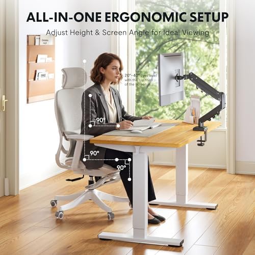 FLEXISPOT EN2 48"x24" Standing Desk Bundle with Monitor Mount, Maple - Image 2