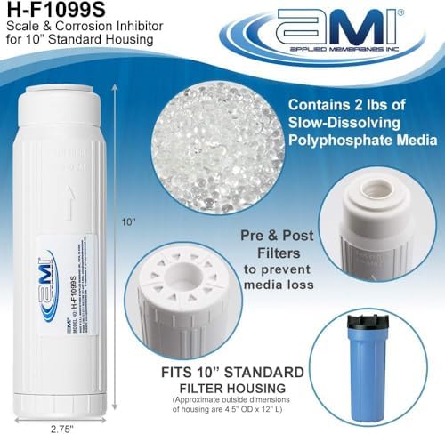 Scale and Corrosion Inhibitor | Polyphosphate Filter Cartridge Water Conditioner Prevents Scale Formation | Applied Membranes H-F1099S - Image 2
