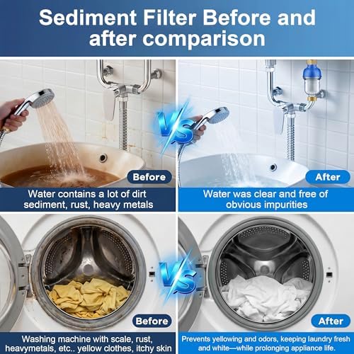 Washing Machine Inline Water Filter 2 Pack, Reusable Brass Sediment Filter - Image 2