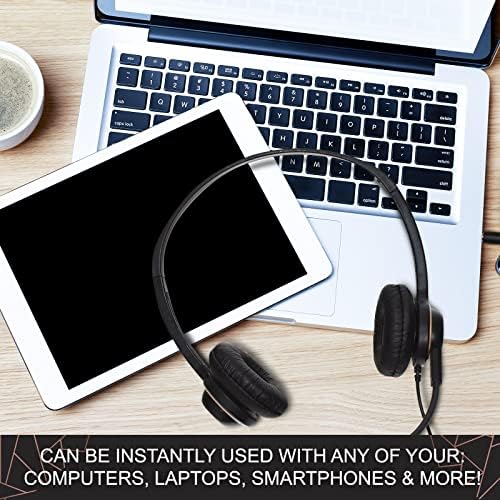 Sonitum Bulk Headsets With Microphone (10 Pack) - Noise Canceling Computer Headset For Office, Meetings, Chat- Comfortable Over-Ear PC Headphones With Rotating Mic- 3.5 Jack For Universal Connectivity - Image 5