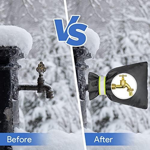 Outdoor Faucet Covers for Winter Freeze Protection, Hose Bib Covers for Winter 4 Pack, Outside Water Faucet Spigot Covers Winter Insulated 9.05" H X 6.89" W, Reusable Waterproof Faucet Sock - Image 6
