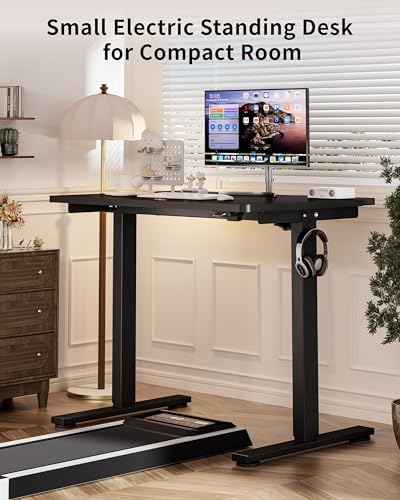 Okin Small Electric Standing Desk, 36 x 24 Inches Whole Piece Height Adjustable Desk, Black Sit to Stand Desks Computer Workstation for Home Office - Image 3