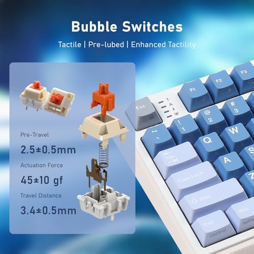 iRocks K85R RGB Mechanical Keyboard (Aurora Blue, Brown Bubble Switch) - Image 6