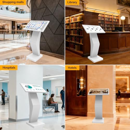 27 Inch Touch Screen Kiosk, 10pt PCAP Capactive Touch Screen Digital Signage, Windows OS K-Style Indoor Digital Signage, Interactive LCD Display Signage, U-Disk Publish Content, Split Screen - Image 7
