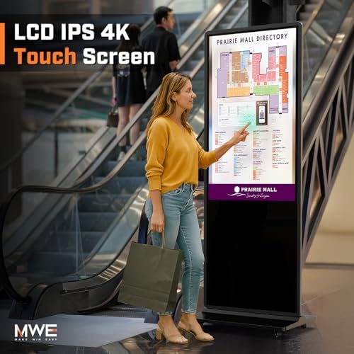 MWE 55 Inch 4K Touchscreen Kiosk, Indoor Floor Standing Digital Signage Displays, Advertising Display LCD Totem, Interactive Display Poster Android System with Auto Media Player - Image 3