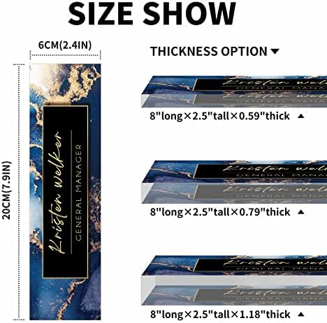 Desk Name Plate Personalized,Premium Clear Acrylic Desk Name Plate,Personalized Name Plate for Desk, Office Decor for Women or Men Coworkers, Boss, Employee, Teacher (Style-Gilding) - Image 5