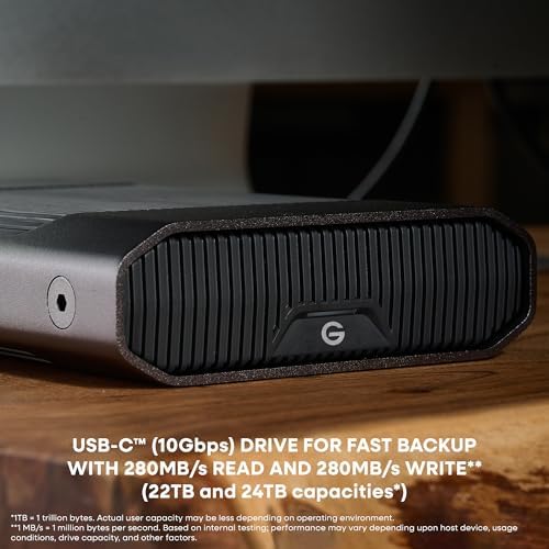 G-DRIVE 22TB External Desktop Hard Drive, Enterprise-Class 7200RPM Ultrastar Hard Drive Inside, USB-C (10Gbps), up to 280MB/s Read and 280MB/s Write, Mac-Ready - SDPHF1A-022T - Image 3