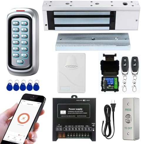 Door Access Control System 1200lbs Magnetic Lock Kit, WiFi Tuya App Control by YUHANUS