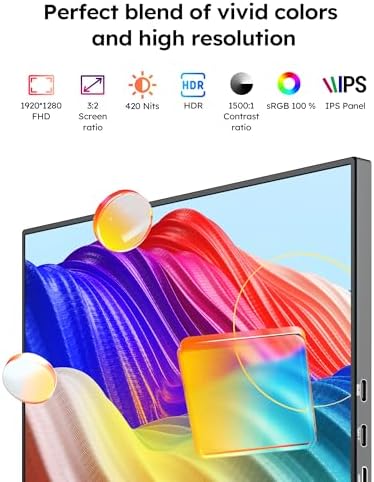 Dopesplay 10.5" Ultra-Thin Travel Portable Monitor with Case, 1280P HDR - Image 3