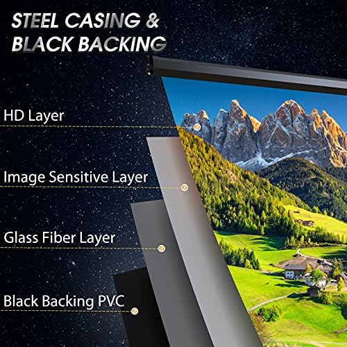 Motorized Projector Screen - Indoor and Outdoor Movies Screen Electric Projector Screen W/Remote Control (120 inch) - Image 5