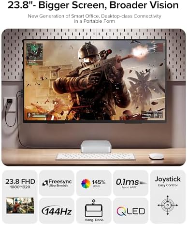 EVICIV Portable Monitor 24” 144Hz, 145% sRGB QLED 0.1MS Gaming Monitor - Image 6