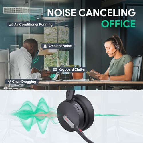 Yealink BH70 Dual Wireless Headset with Mic for Work, Bluetooth Headphone with Teams Certification, up to 35h Talk Time, 147g All-Day Wearing Comfort, Include USB-C/A Dongle & BHC70 Charging Stand - Image 4