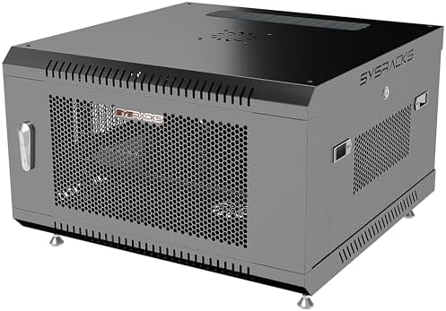 6U Wall Mount Server Rack Cabinet, 19” Enclosed Network & IT Rack, 24” Deep, Locking Mesh Door by SYSRACKS