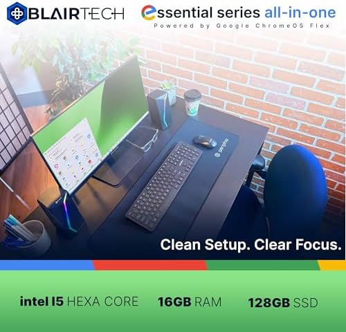 BlairTech Google ChromeOS Flex All-in-One Desktop PC with 24" Monitor | Intel Core i5 | 8 GB RAM, 128GB SSD, RGB Speakers, Wireless Keyboard & Mouse, WiFi & Bluetooth (Renewed) - Image 7