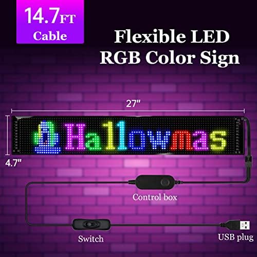 Scrolling LED Sign,LED Signs for Business,Programmable Flexible Digital Sign,Bluetooth APP,DIY Animations,Text, Graffiti (27''x5'') - Image 5