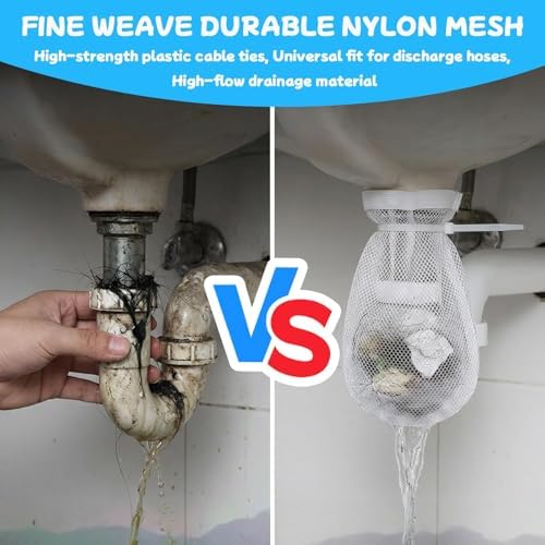 8-Pack Washing Machine Lint Trap Mesh Socks for Washer Discharge Hose - Image 3