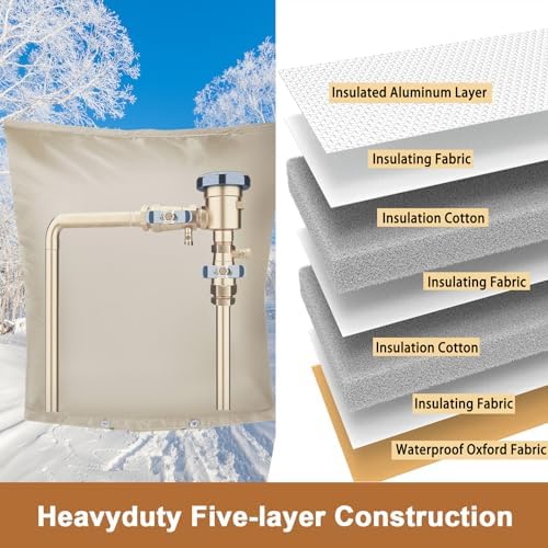 Backflow Preventer Insulation Cover,Pipe Insulation,Outdoor Pipe Covers For Winter Freeze Protection,Outdoor Faucet Covers For Winter Freeze Protection,Insulated Pipe Covers For Outside (30w*26h) - Image 4