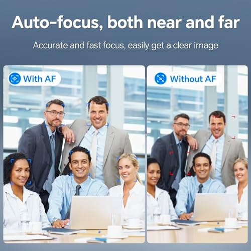 4K Webcam for PC with Fast Autofocus and Sony Sensor, Dual Noise-Reduction Microphones, Auto Light Correction, 4K 30FPS UHD, 77° FOV USB Webcam with Tripod for Zoom, Teams, Mac and Streaming - Image 3