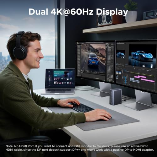 UGREEN 13-in-1 Thunderbolt 4 Docking Station, Dual 4K@60Hz, 3xTBT4, 40Gbps - Image 4