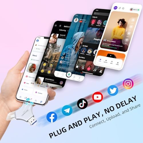 MFi Certified USB 3.0 Flash Drive 256GB for iPhone, 3in1 External Memory Photo Keeper Storage Stick for Picture/Video/Data Saver/Backup, High Speed Thumb/Jump/Hard Drives for iPhone/iPad/Android/PC - Image 6