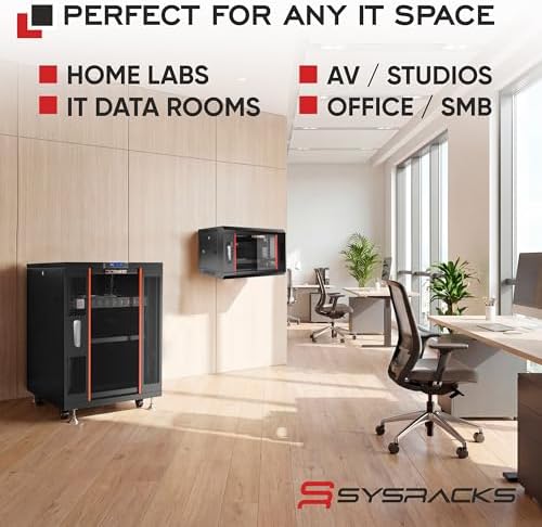 18U Server Rack Cabinet – 19" Network Rack Enclosure, 39" Deep Floor Standing Data Rack with Locking Glass Door, Cooling Fans, PDU & Shelf for Servers, Switches and Patch Panels - Image 6