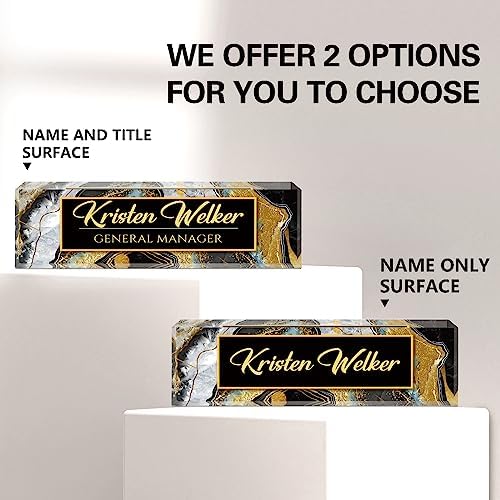 Custom Name Plate for Desk, Desk Name Plate Personalized, Office Decor for Women Men, Acrylic Desktop Accessories, Office Appreciation Gifts for Boss Social Workers Teacher Nurse Employee (Black Coast) - Image 2