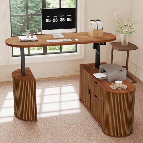 Electric L Shaped Standing Desk, Corner Sit Stand Up Desk, Executive Desk - Image 4