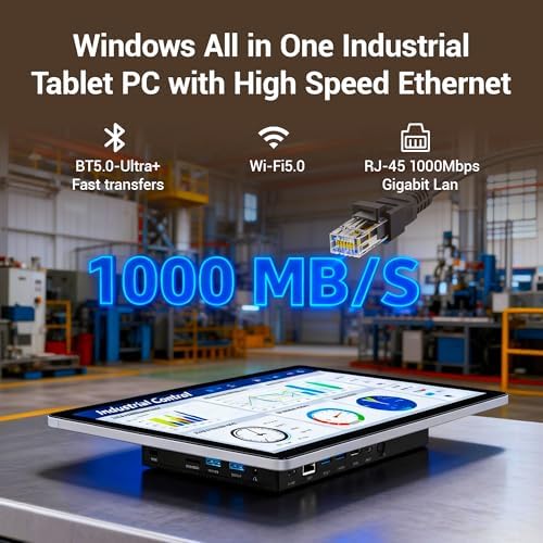 All-in-One Industrial 13.3 Inch Touchscreen Panel PC, Celeron N5095 FHD IPS Display Win11 Pro, 8GB RAM, 128GB Storage, 4X USB 3.0, 2X RS232, Gigabit LAN, HDMI and Type-C - Image 5