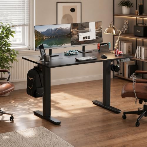 Claiks Electric Standing Desk 55x24 Inch Adjustable Desk, Black - Image 2