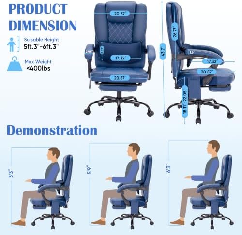400lbs Reclining Office Chair with Ergonomic Lumbar Support - Image 2