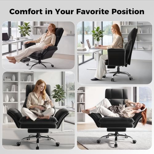 Big and Tall Office Chair, Flip Armrests for Pets & Cross Legged Sitting - Image 6