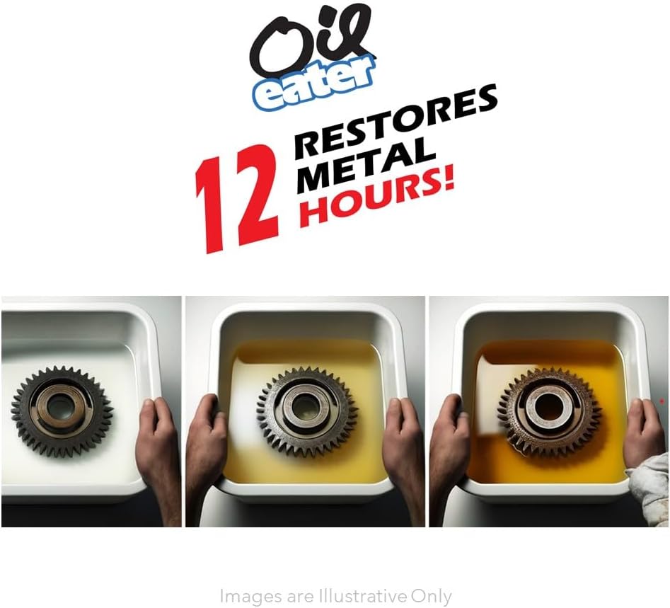 Oil Eater Overnight Rust Remover - Safe & Easy Soak for Tools, Auto Parts, Antiques, 32oz Concentrate - Makes 1-Gallon, (Pack of 6) - Image 5