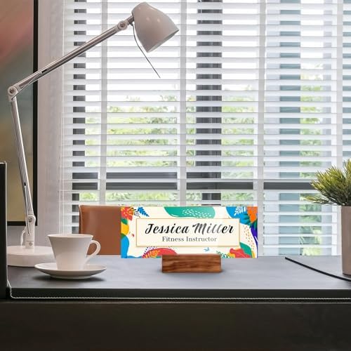 Personalized Acrylic Desk Name Plate with Walnut Wood Base - Image 7