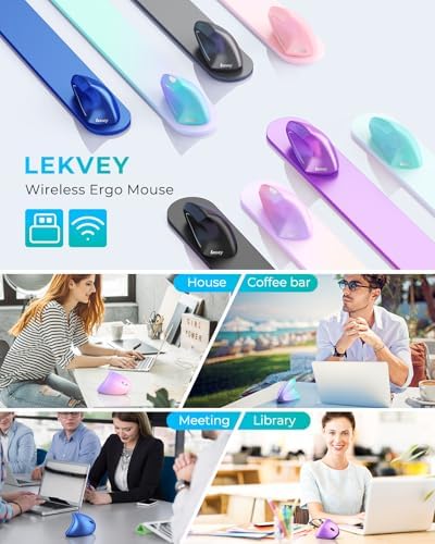 Lekvey Ergonomic Mouse, Rechargeable Vertical Wireless Mouse, White - Image 7
