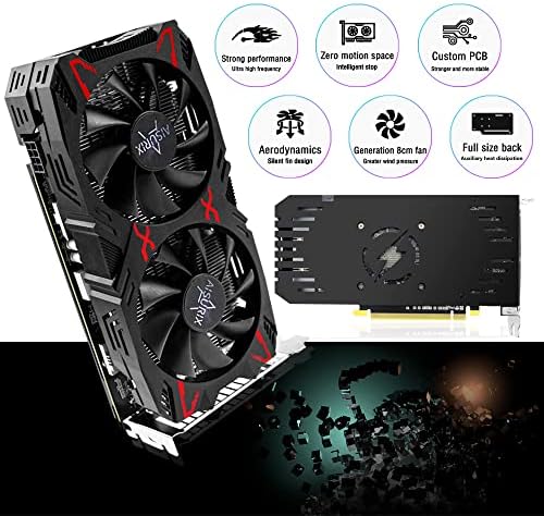AISURIX RX 5500 XT 8gb GDDR6 Graphics Card,128 Bit, 3XDP, HDMI, PCI Express 4.0X8, 8pin with Fan Intelligent System,Gaming PC Computer Video Cards with 3X DisplayPort +1X HDMI (Style 1) - Image 2