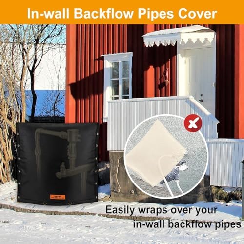 Backflow Preventer Cover 16W x 24H in Insulated Pouch, Black - Image 6