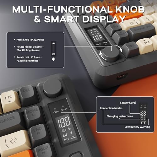 Free wolf M75 Wireless Gaming Keyboard Mechanical Feel Membrane - Dark Grey - Image 4