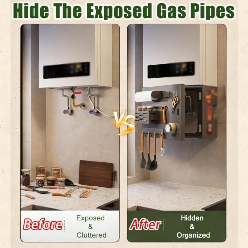 Openable Water Heater Pipe Concealing Cabinet, Boilers Pipe Cover Box - Image 2