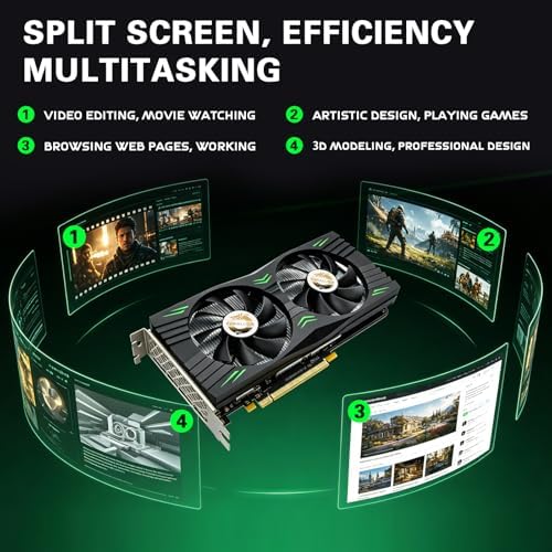 SURALLOW RX 580 Graphics Card 8GB 2048SP, GDDR5, 256 Bit, Pc Gaming Video Card, 3*DP, HDMI, PCI Express 3.0 with Freeze Fan Stop for Desktop Computer GPU for Gaming PC - Image 3