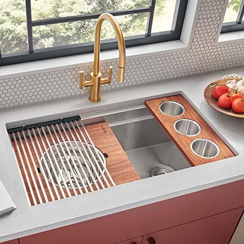 Ruvati 33-in 16-Gauge Undermount Workstation Kitchen Sink - RVH8222 - Image 2
