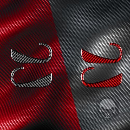 Real Soft Red Carbon Fiber Car Inner Door Handle Switch Panel Decorative Strip Cover Sticker Auto Interior Decoration Accessories Compatible with Benz Smart 2016 2017 2018 2019 2020 2021 - Image 6
